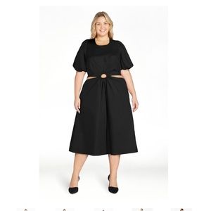 The puff sleeves and O-ring dress